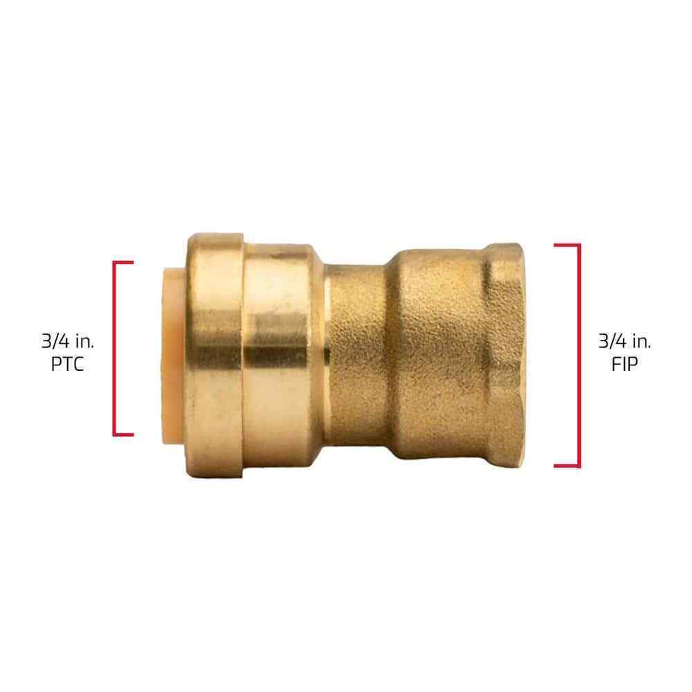 QUICKFITTING 3/4 in. Brass Push-to-Connect x FIP Adapter Fitting (4-Pack)