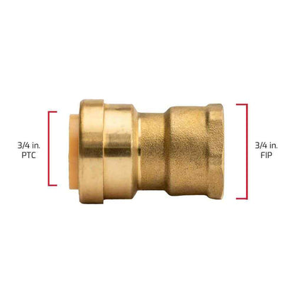 QUICKFITTING 3/4 in. Brass Push-to-Connect x FIP Adapter Fitting (4-Pack)