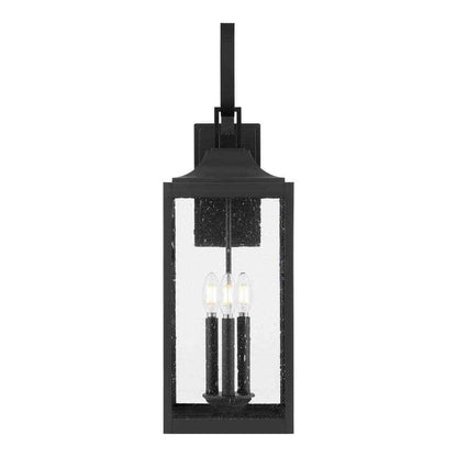 Home Decorators Havenridge 27.8 in. 3-Light Black Hardwired Outdoor Wall Lantern