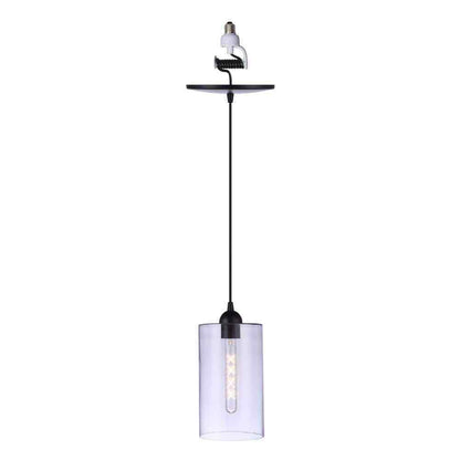 Worth Home Recessed Light Conversion Kit Matte Black  Clear Cylinder Glass Shade