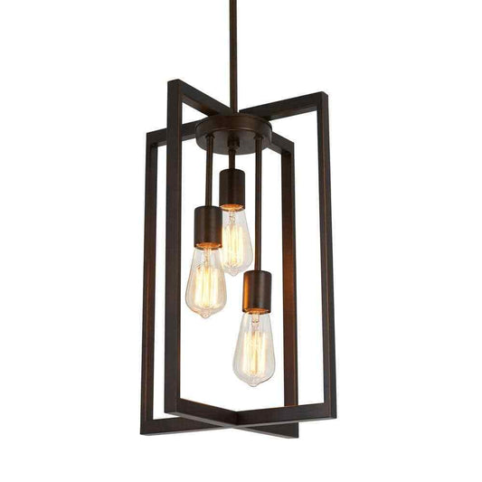 Artika Yale 3-light Black Modern Industrial Caged Hanging Pendant Light