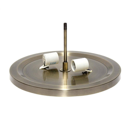 Elegant Designs Elipse 13 in. 2-Light Antique Brass and Crystal Flush Mount