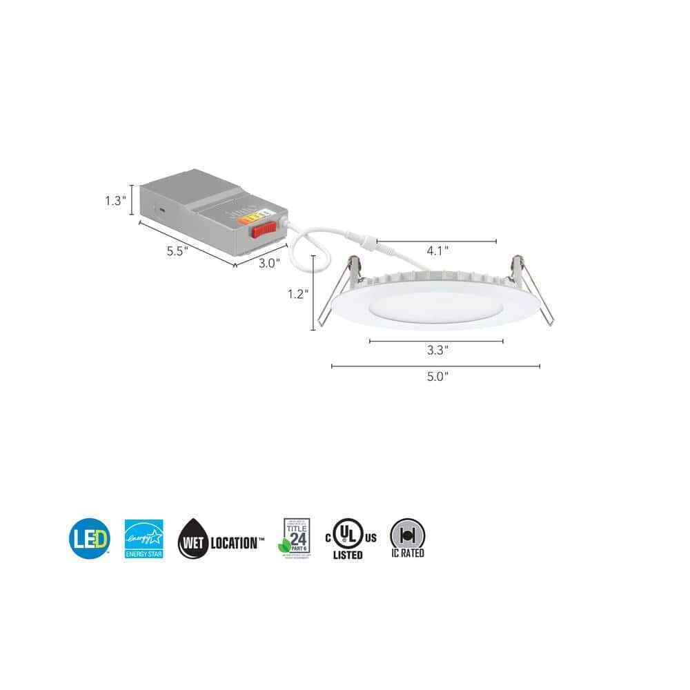 Juno Contractor Select WF4 4 in. CCT Canless LED White Recessed Light  6-Pack