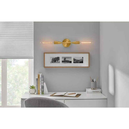 Home Decorators Ansel 2LT Convertible Sconce Aged Brass Finished Frame