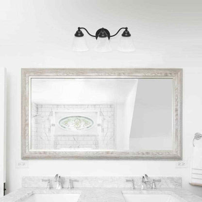 Lalia Home 7.5 in. 3-Light Black and Alabaster Shades Vanity Wall Fixture
