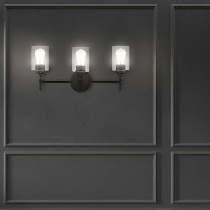 Home Decorators Collection Ayelen 22 in. W 3-Lights Black Vanity Light
