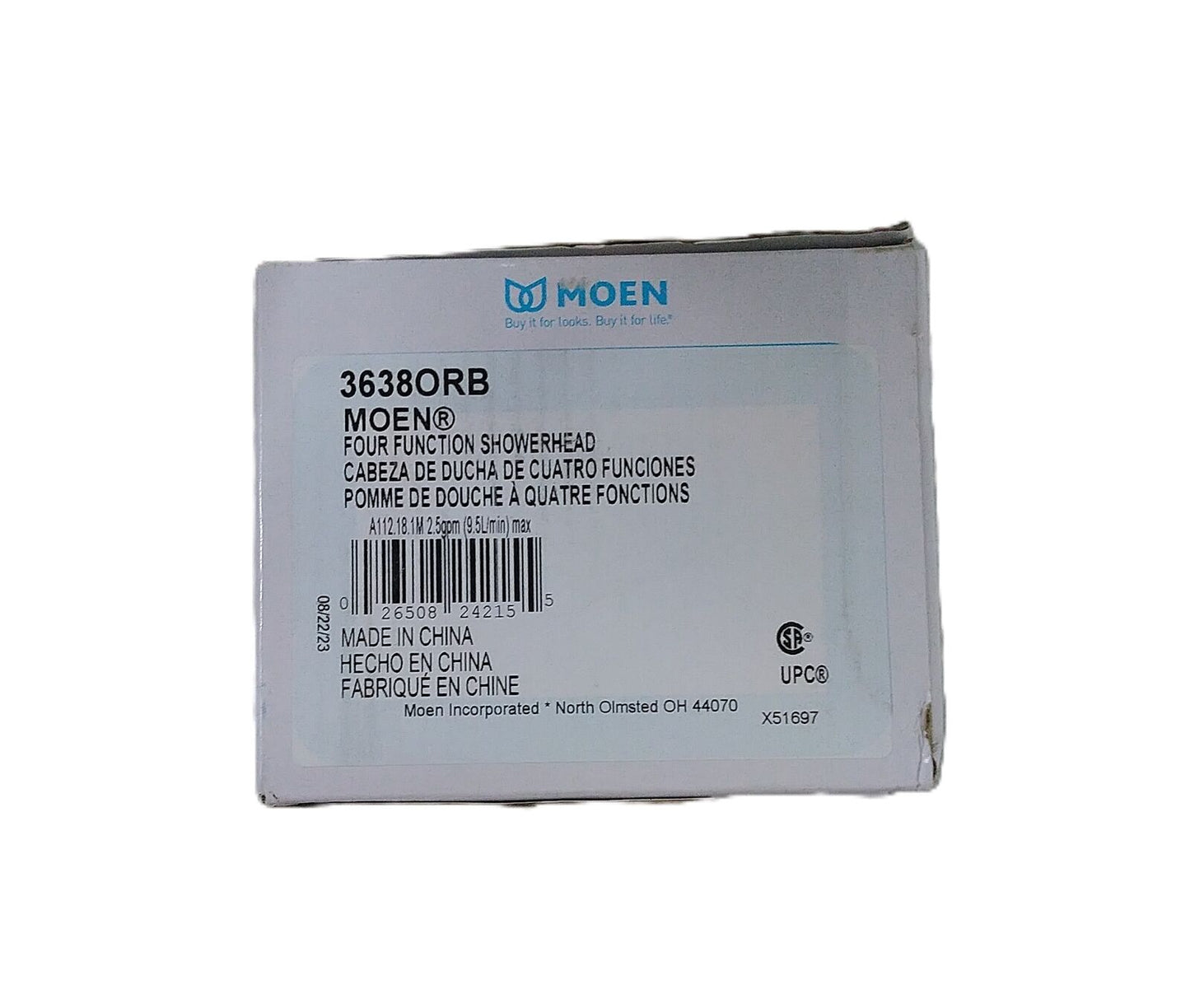 MOEN 4-Spray 4.4 in. Single Wall Mount Fixed Shower Head in Oil Rubbed Bronze