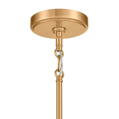 Home Decorators Clermont 1-Light Satin Brass Shaded Pendant w/Seeded Glass Shade
