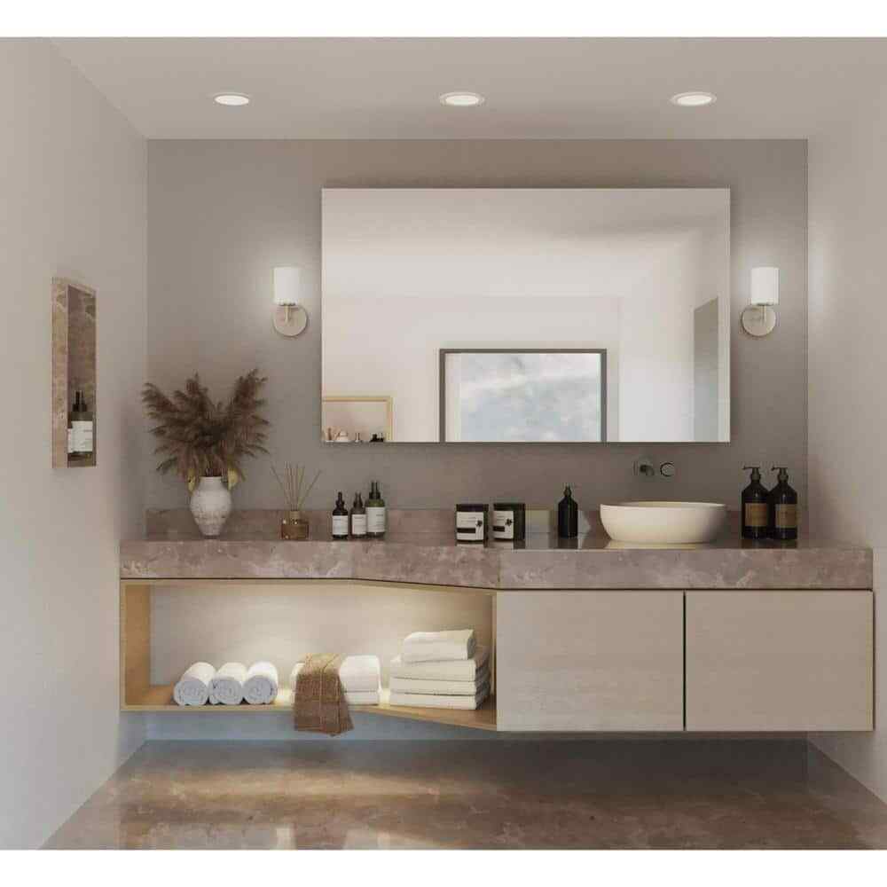 Progress Lighting Replay 5 in. 1-Light Brushed Nickel Bathroom Vanity Wall Light