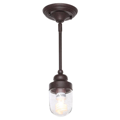 World Imports Brandon 1-Light Bronze Mini-Pendant with Glass Shade
