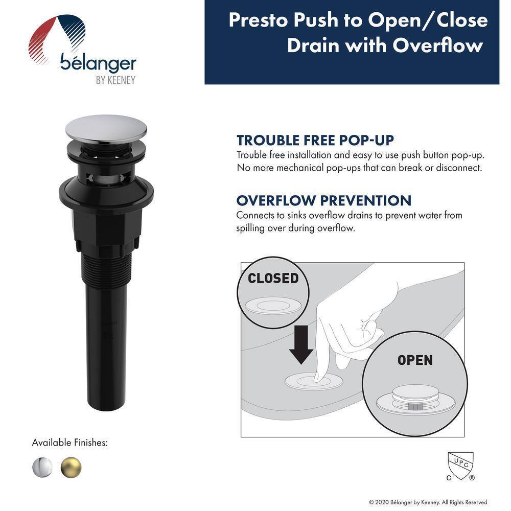 KEENEY Belanger Single Hole Single-Handle Bathroom Faucet with Drain Assembly