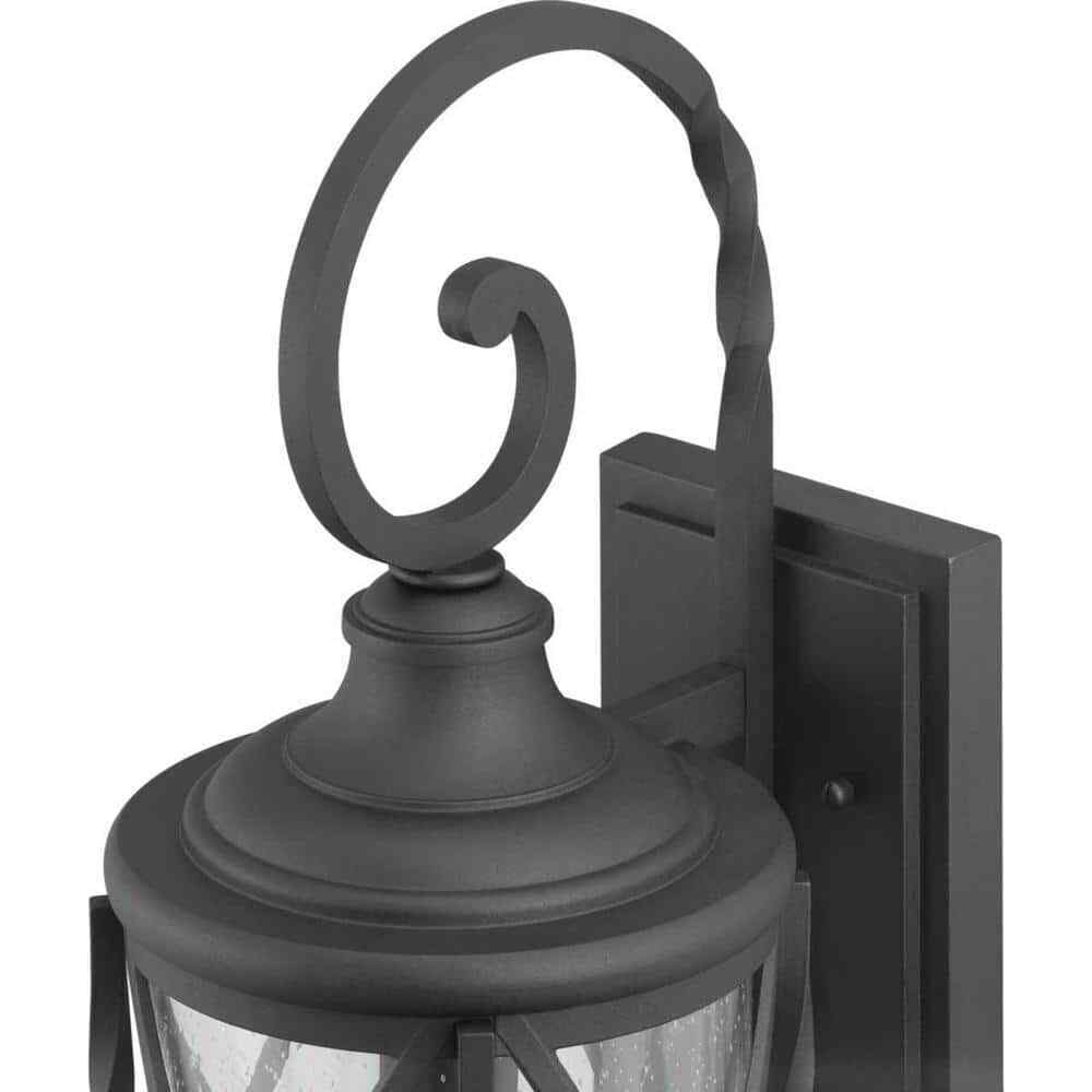 Home Decorators Walcott Manor 18.75 in. 1-Light Black Industrial Outdoor Sconce