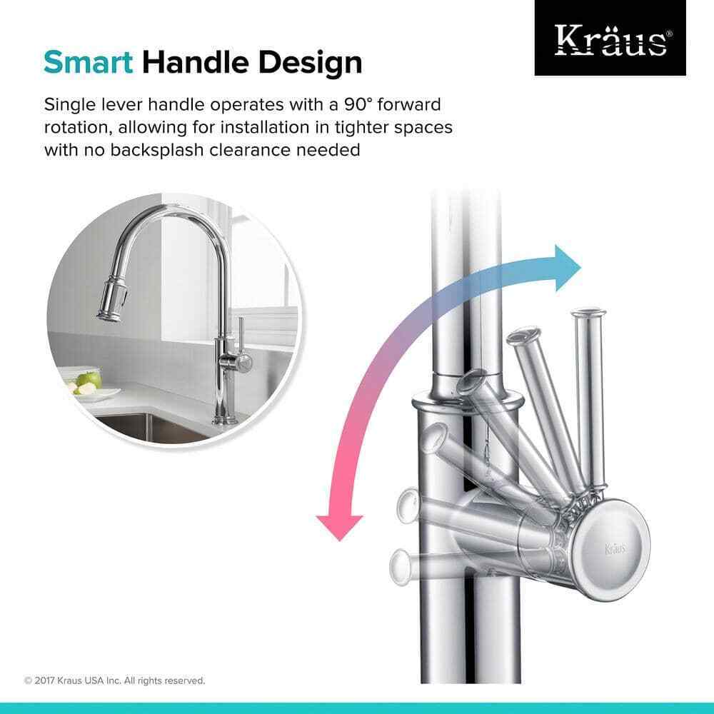 KRAUS Sellette Single-Handle Pull-Down Sprayer Faucet w/ Dual Function Sprayhead