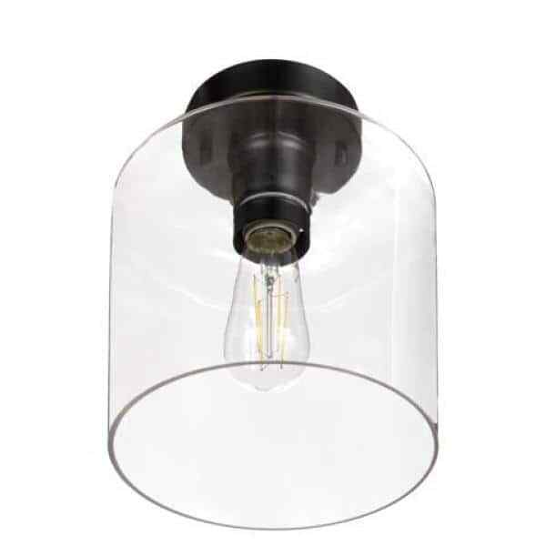 Hampton Bay Westbrook 8 in. 1-Light Matte Black Flush Mount HM20200716-2