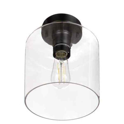 Hampton Bay Westbrook 8 in. 1-Light Matte Black Flush Mount HM20200716-2