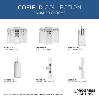 Progress Lighting Cofield 22-1/2 in. 2-Light Polished Chrome Wall Bracket