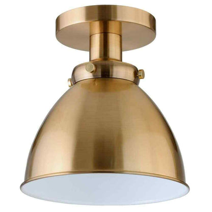 Meyer&Cross Madison 8 in. Brushed Brass Semi Flush Mount with Metal Shade