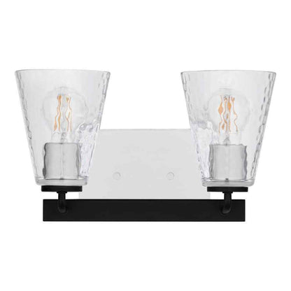 Home Decorators Westbrook 2-Light Matte Black Modern Bathroom Vanity Light