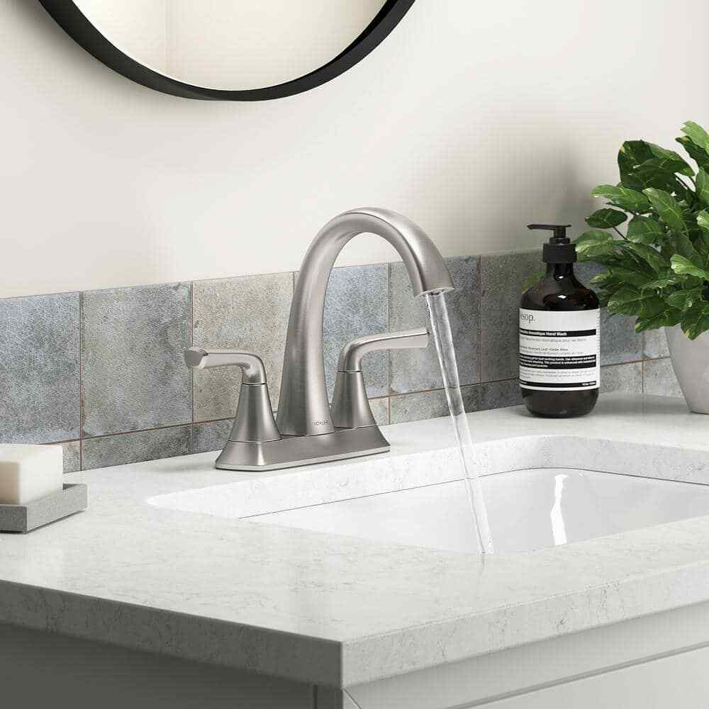 KOHLER Sundae 4" Centerset 2-Handles Bathroom Faucet in Vibrant Brushed Nickel
