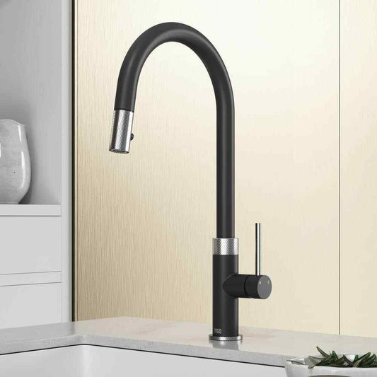 VIGO Bristol Pull-Down Sprayer Kitchen Faucet in Stainless and Black
