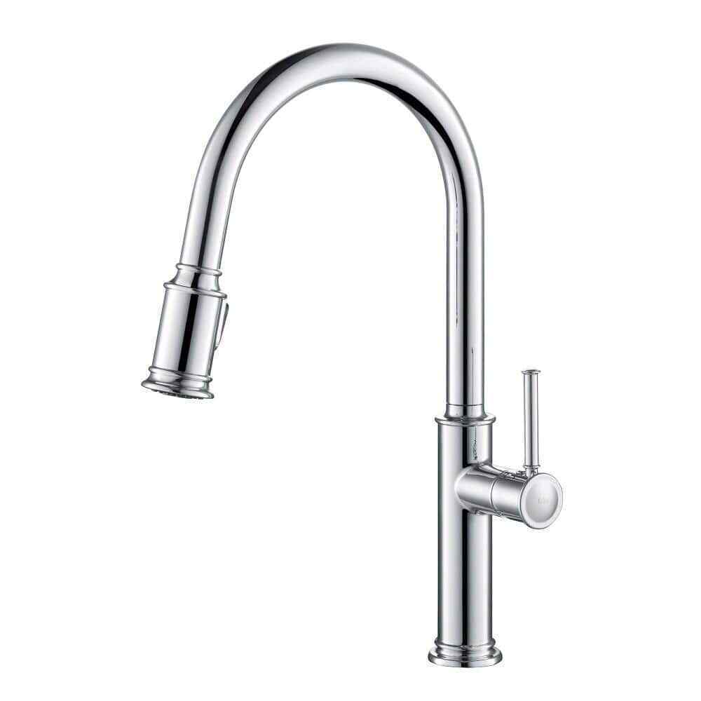 KRAUS Sellette Single-Handle Pull-Down Sprayer Faucet w/ Dual Function Sprayhead