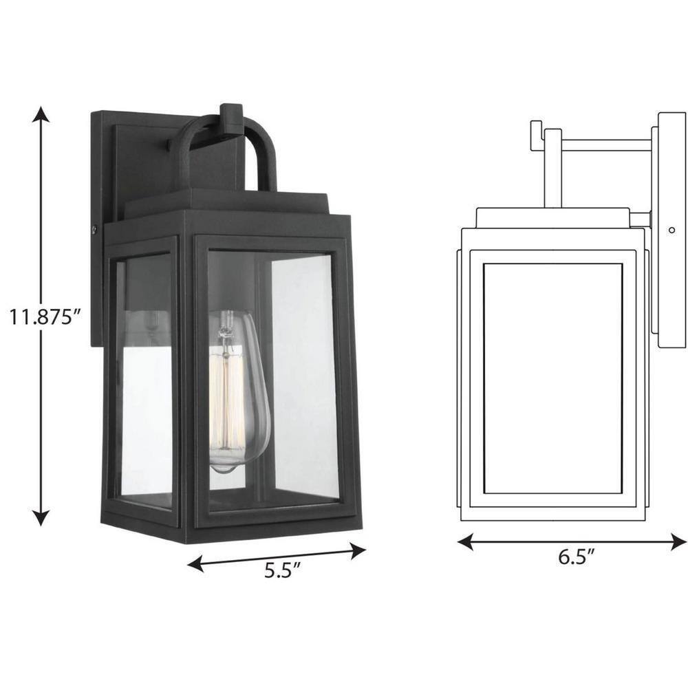 Progress Lighting Grandbury 1-Light Textured Black Farmhouse Outdoor Light