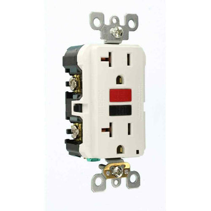 Leviton 20 Amp Self-Test SmartlockPro Slim Duplex GFCI Outlet White