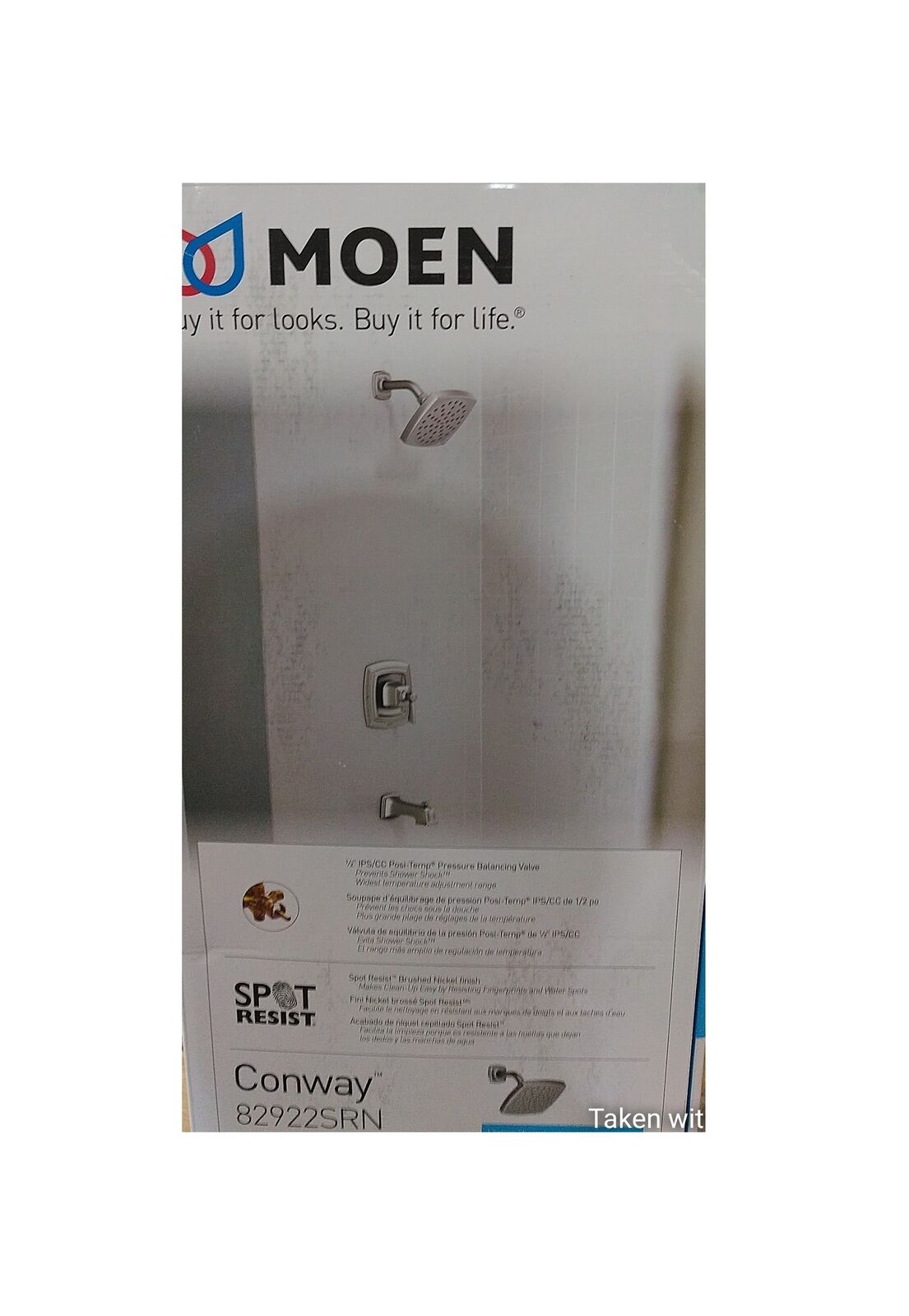 MOEN Conway Tub and Shower Faucet w/ Valve Brushed Nickel Valve Included