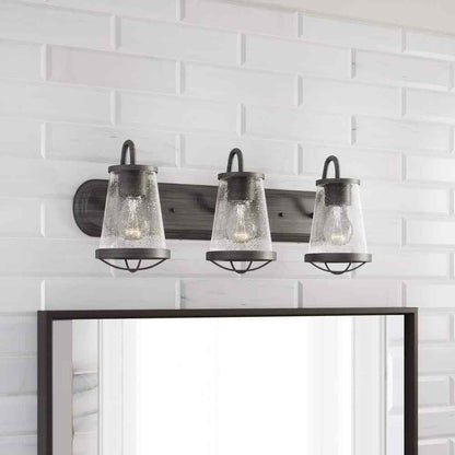 Home Decorators Georgina 24 in. 3-light Weathered Iron Industrial Indoor Vanity