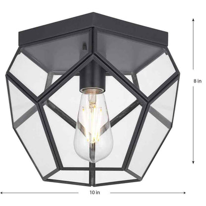 Progress Lighting Wianno 10 in. 1-Light Matte Black Flush Mount Ceiling Light