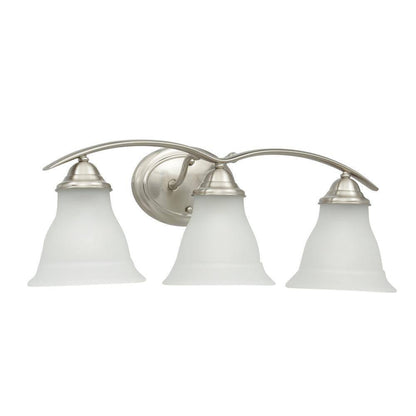 Progress Lighting Trinity 3-Light Brushed Nickel Glass Traditional Bath Vanity