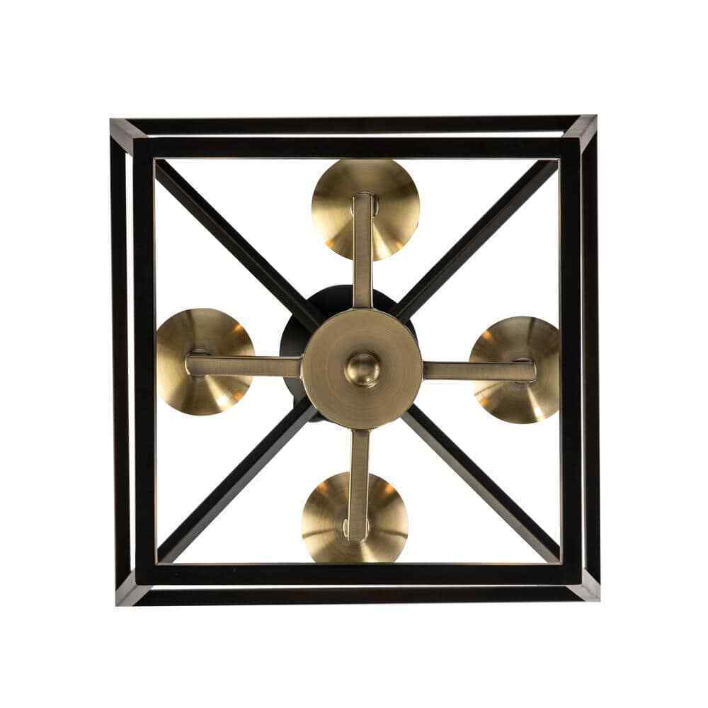 Home Decorators Weyburn 4-Light Black and Gold Farmhouse Chandelier