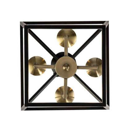 Home Decorators Weyburn 4-Light Black and Gold Farmhouse Chandelier