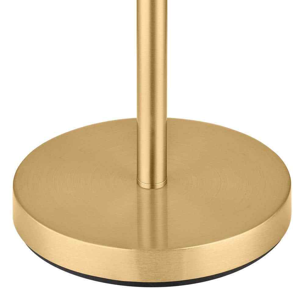 Hampton Bay McCarthy 66.5 in. 1-Light Gold Floor Lamp with Slender Fabric Shade