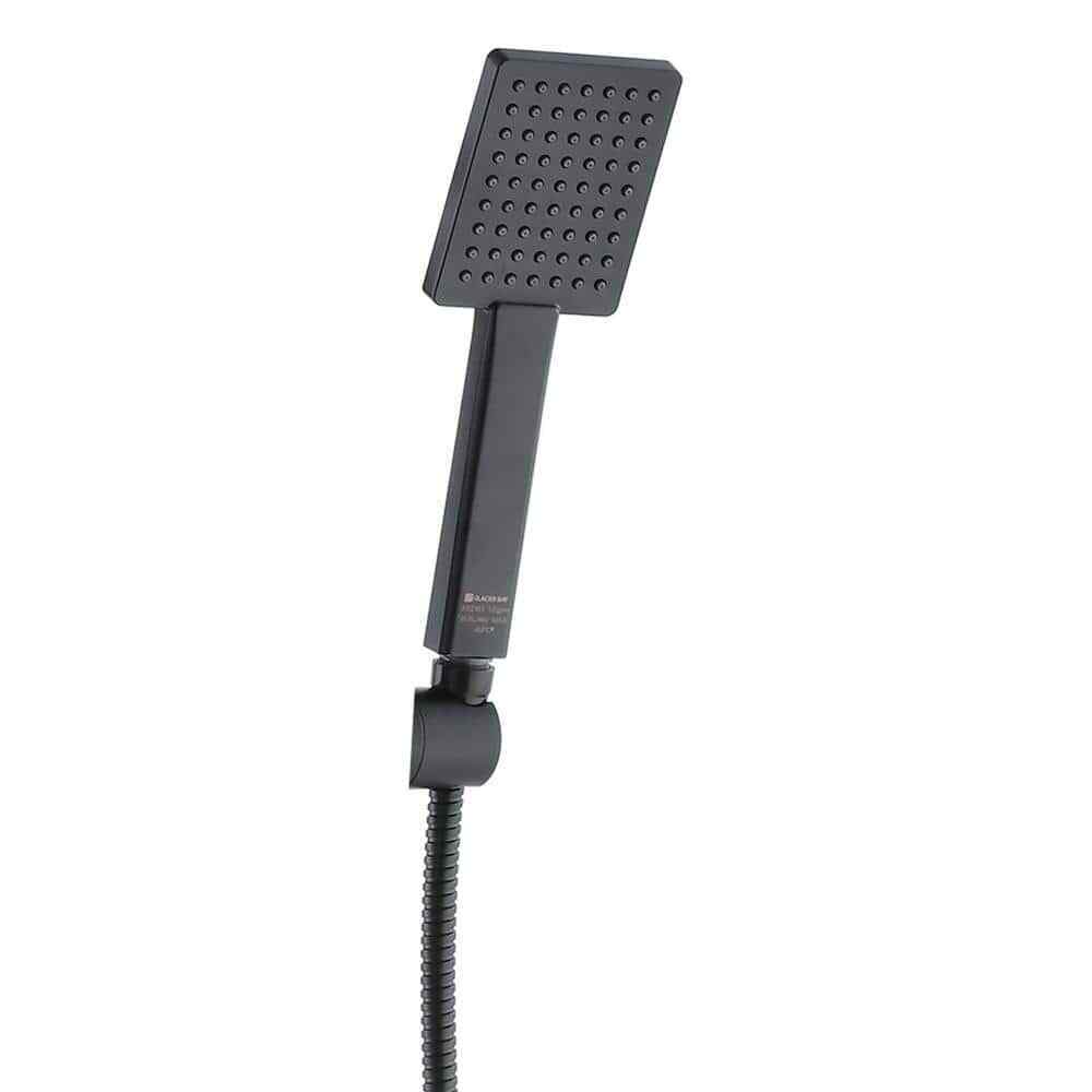 Glacier Bay Modern Wall Bar Shower 1-Spray 8 in. Square Rain Shower Head Black