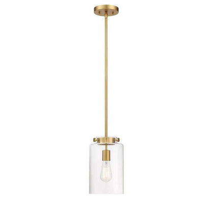 Hampton Bay Mullins 6.75 in. 1-Light Honey Gold Mini Pendant Hanging Light