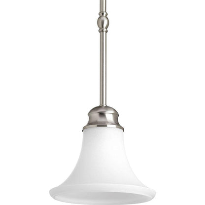 Progress Lighting Applause  Brushed Mini Pendant with Etched Parchment Glass