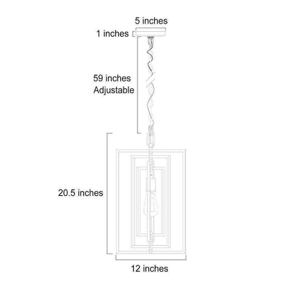 Uolfin 1-Light Black Geometric Light Fixture for Kitchen Island with Swing Frame