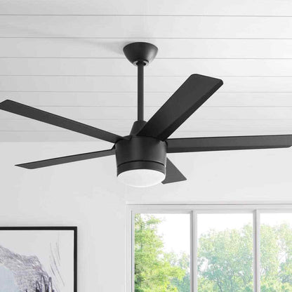 Home Decorators Merwry 52 in. LED Indoor Matte Black Ceiling Fan