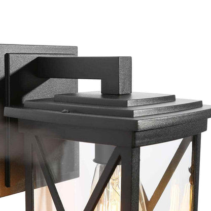 LNC Modern Black Outdoor Wall lantern Sconce 1-Light Hardwired Light Fixture