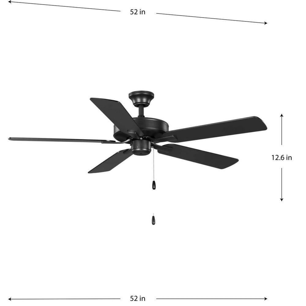 Progress Lighting AirPro 52 in. Antique Bronze AC Motor Transitional Ceiling Fan