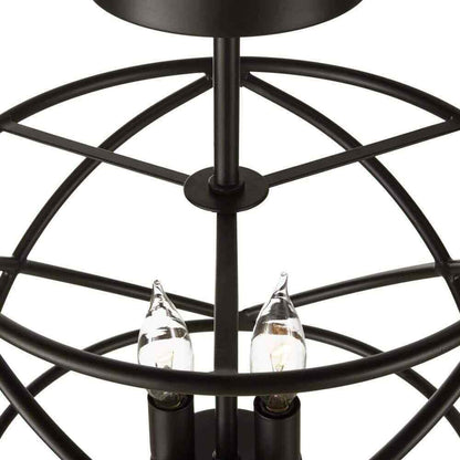 Hampton Bay Hastings 4-Light Satin Bronze Dining Room Chandelier w/ Cage Shade