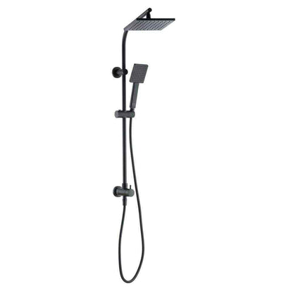 Glacier Bay Modern Wall Bar Shower 1-Spray 8 in. Square Rain Shower Head Black