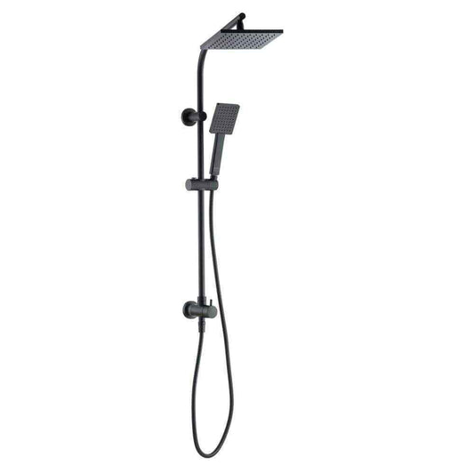 Glacier Bay Modern Wall Bar Shower 1-Spray 8 in. Square Rain Shower Head Black