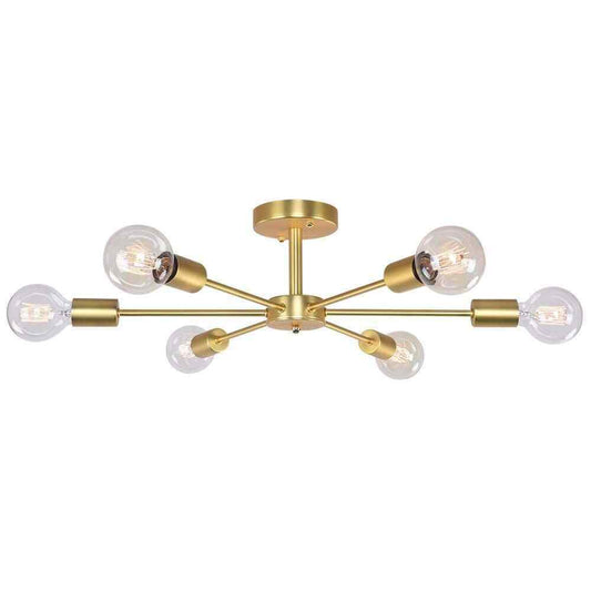 RRTYO Gallman Gold Mid-Century Pendant Ceiling Light Sputnik Semi-Flush Mount
