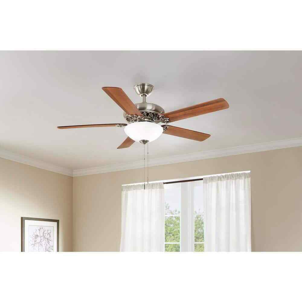 Hampton Bay Edelweiss 52 in. Indoor Brushed Nickel Ceiling Fan with Light Kit