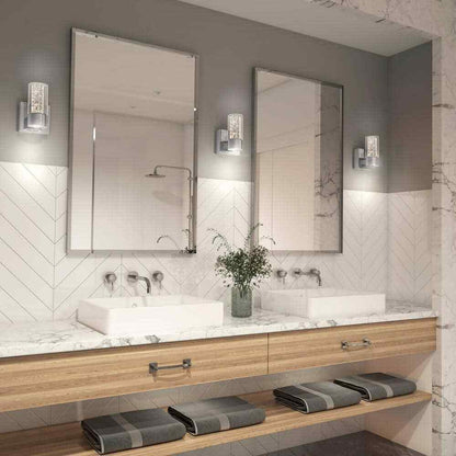Artika Essence 4.3 in. 1-Light Chrome LED Wall Sconce Light Fixture for Bathroom