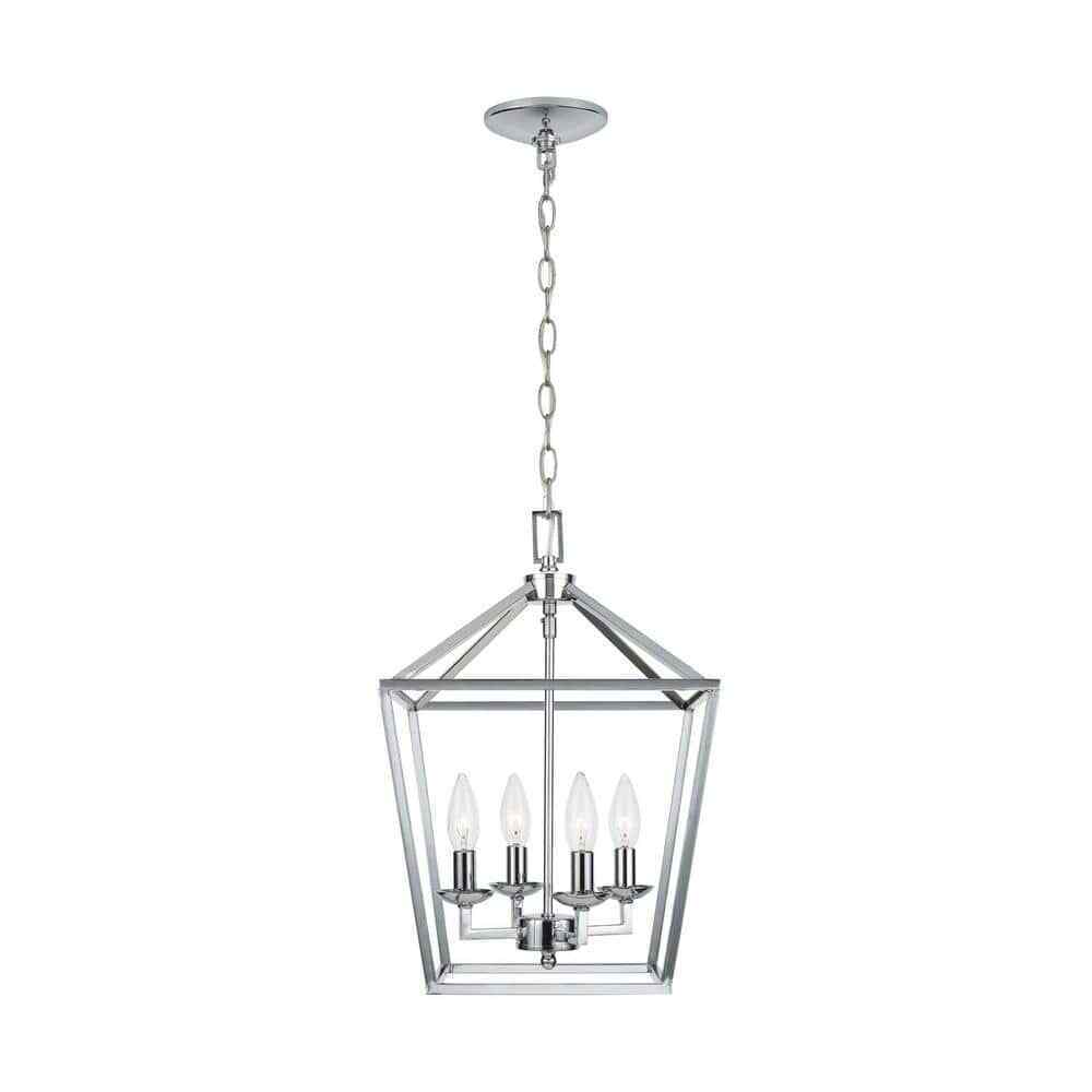 Home Decorators Weyburn 4-Light Polished Chrome Farmhouse Chandelier CP 46201