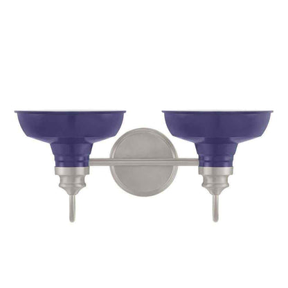 Hampton Bay Elmcroft 2-Light Brushed Nickel Bathroom Vanity Light Blue Shades