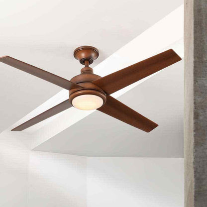 Home Decorators Mercer 52 in. LED Indoor Distressed Koa Ceiling Fan